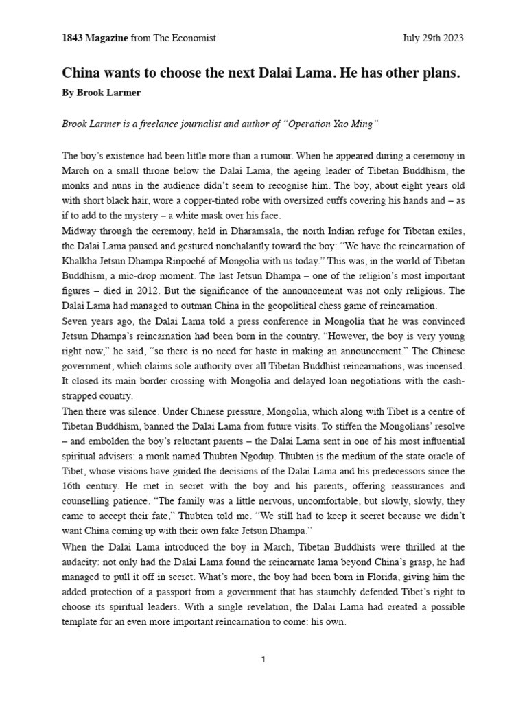 No. 2 - New Dalai Lama | PDF | Dalai Lama | Tibetan Buddhism
