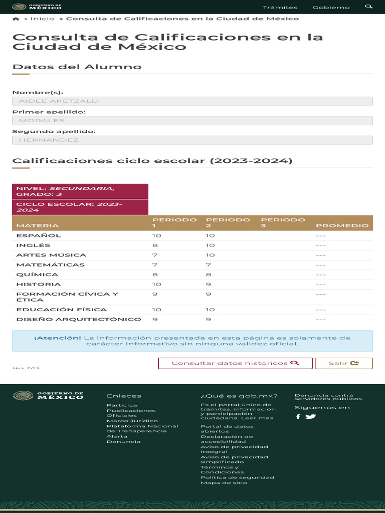 Consulta de Calificaciones en La Ciudad de México | PDF
