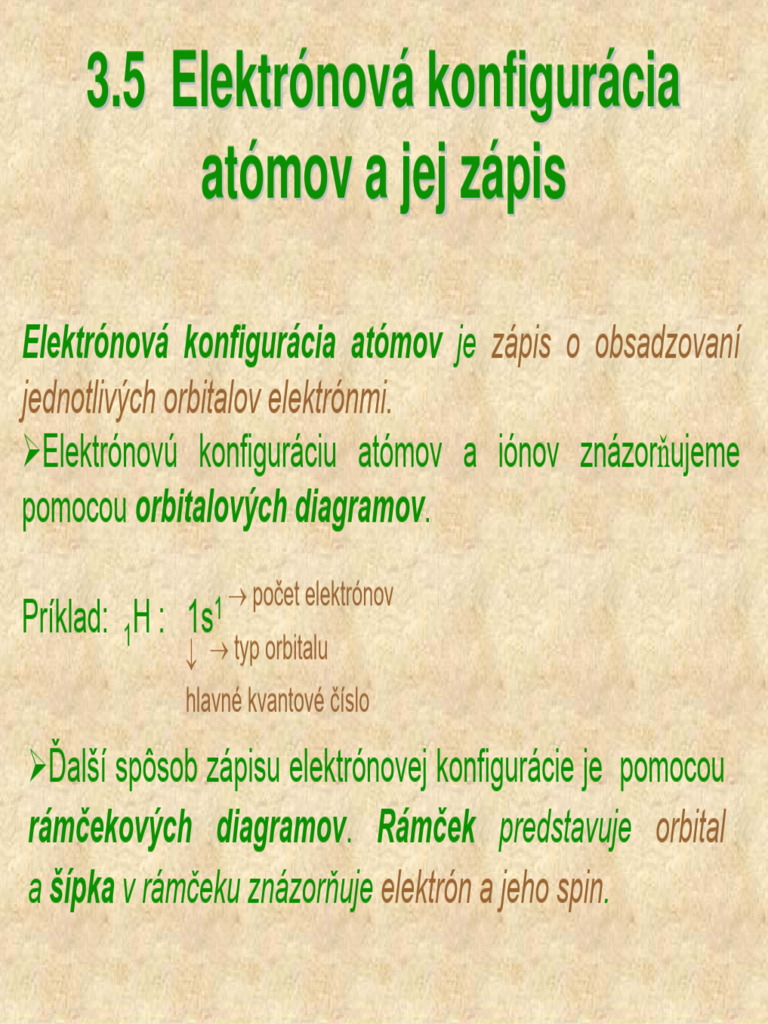 Elektrónová konfigurácia atómov a jej zápis | PDF