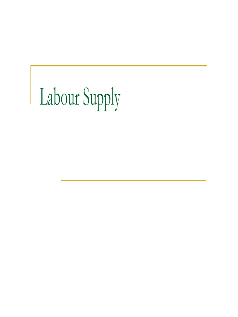 Labour Supply | PDF | Labour Economics | Labour Supply