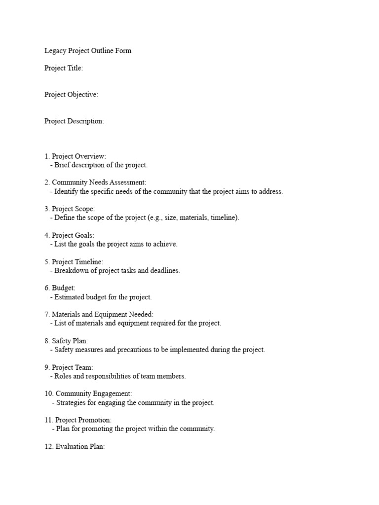 Legacy Project Outline Template | PDF | Business | Computers
