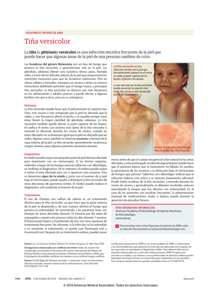 Tiña Versicolor: Causas y Tratamientos | PDF | Piel | Medicina