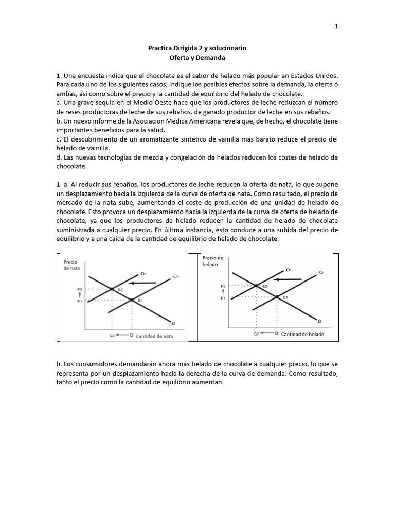 Análisis de Oferta y Demanda en Helados y Otros Mercados | PDF | Oferta ...