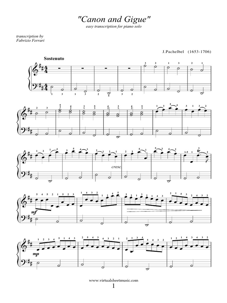 Canon Piano Easy First PDF