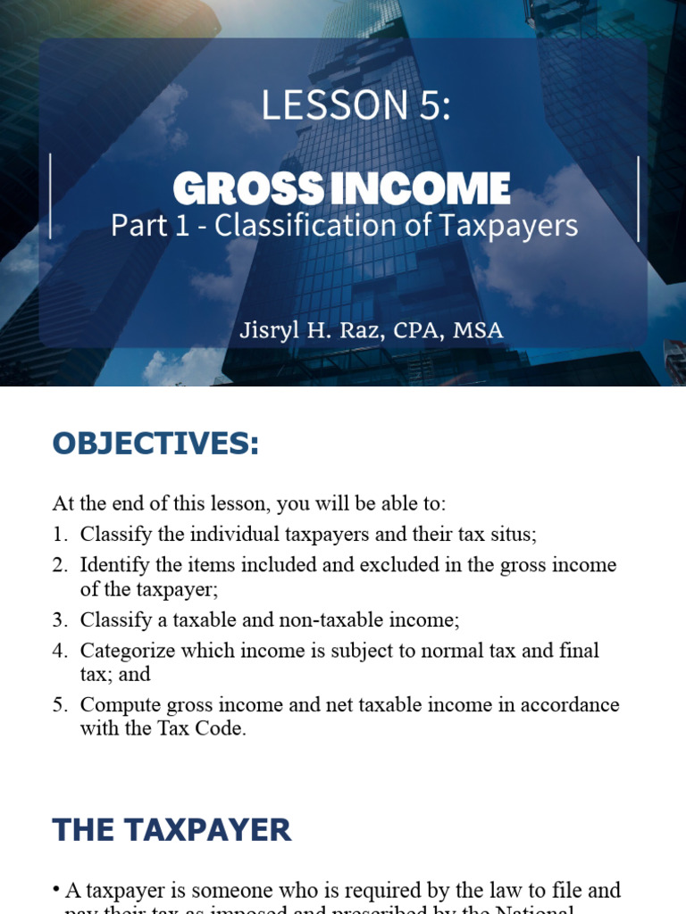 Classification of Individual Taxpayers | PDF | Taxpayer | Taxes