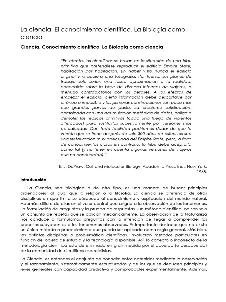 La Ciencia - El Conocimiento Científico | PDF | Método científico | Teoría