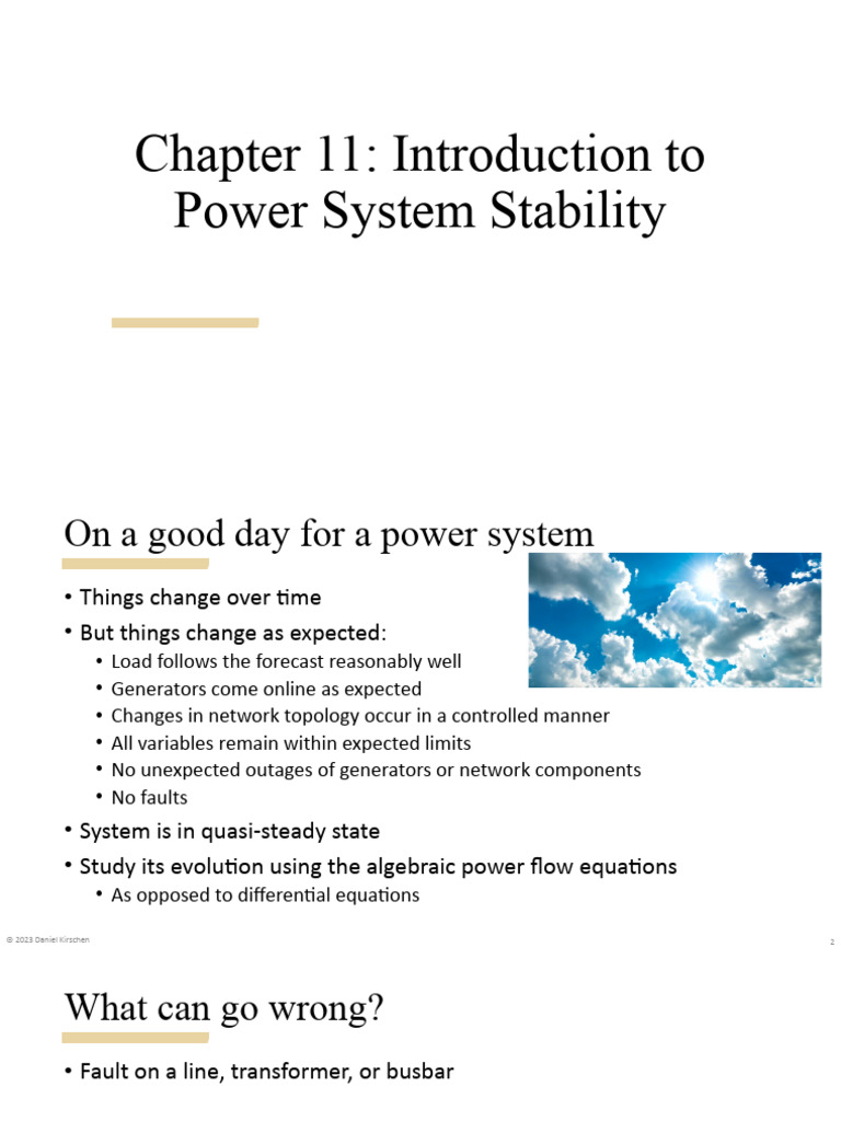 Power System Stability Overview | PDF | Steady State | Electric Generator