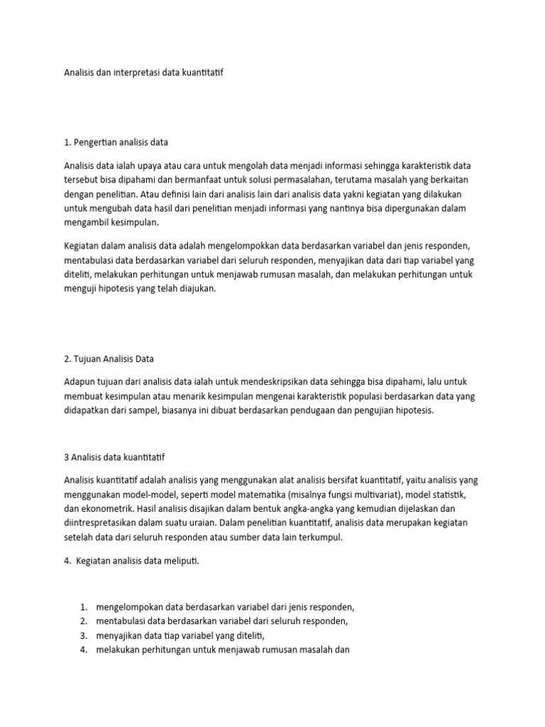 Analisis Dan Interpretasi Data Kuantitatif Pdf