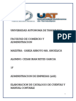 Catálogo de Cuentas y Manual Contable