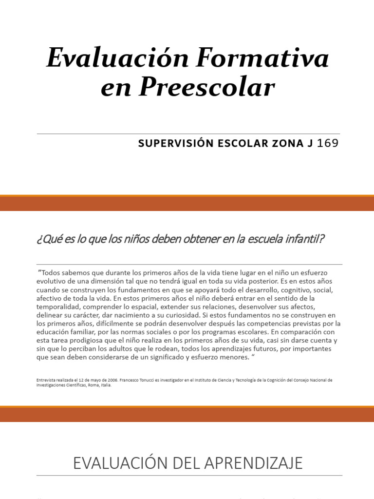 Evaluación Formativa en Preescolar | PDF | Evaluación | Aprendizaje