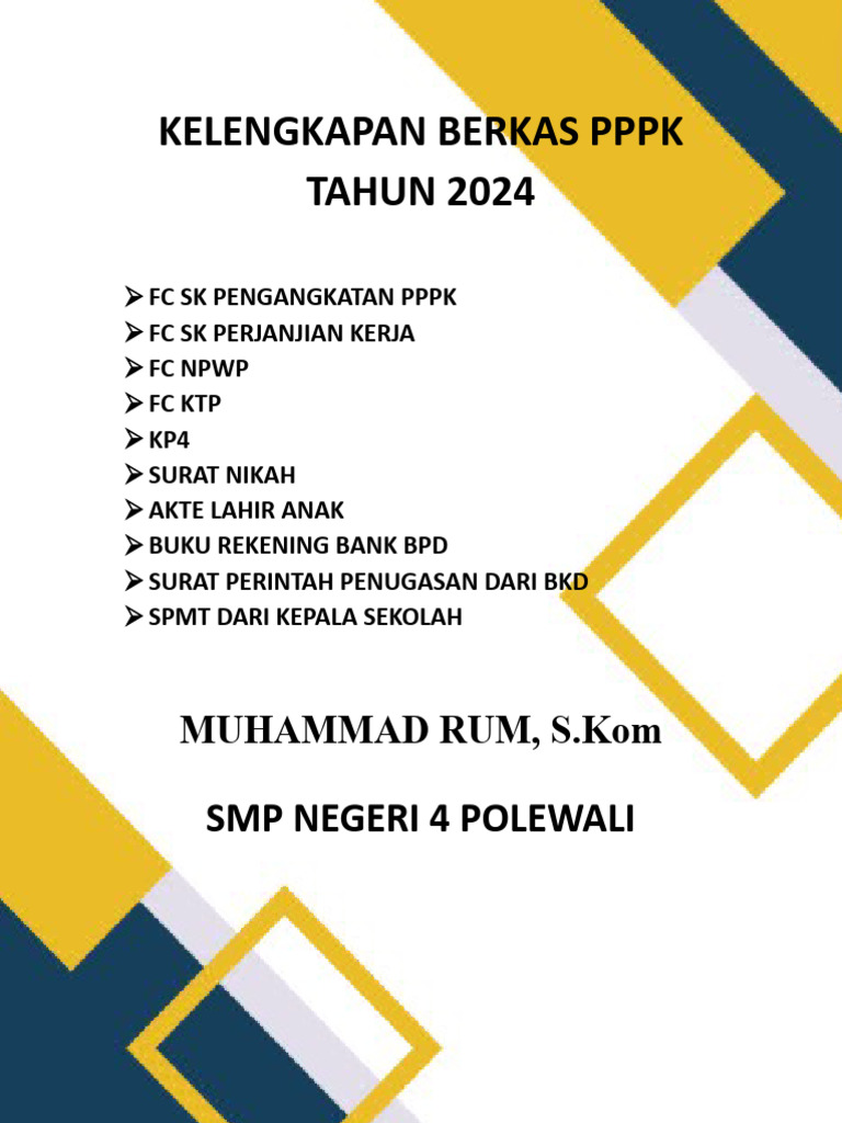 KELENGKAPAN BERKAS PPPK TAHUN 2024 | PDF