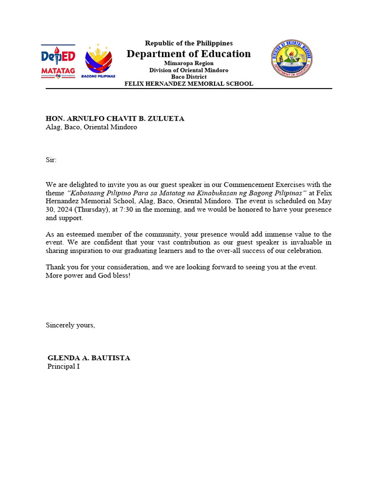 Invitation Letter Guest Speaker PDF