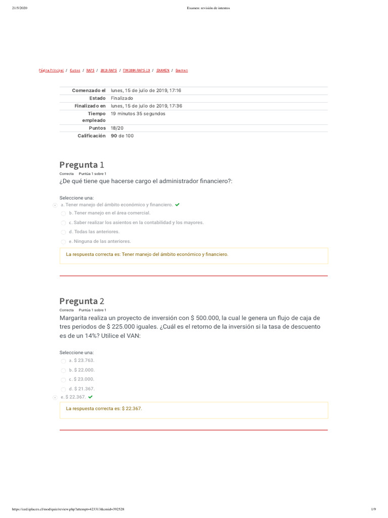 Revisión de Examen de Finanzas FIM1004 | PDF | Apalancamiento (Finanzas ...