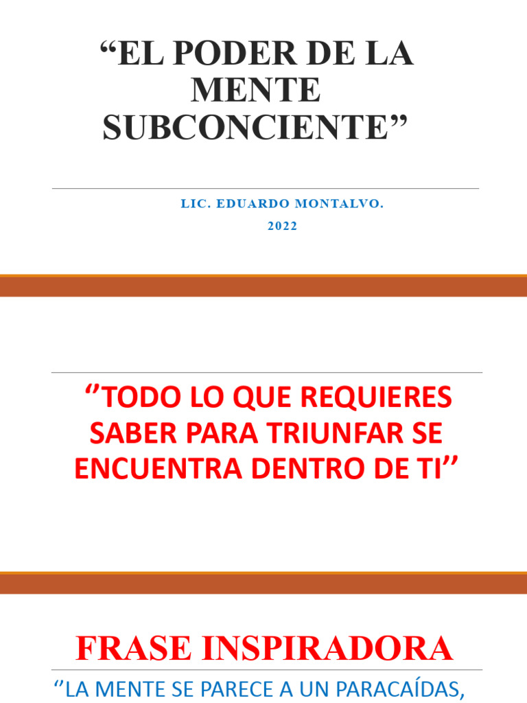 El Poder de La Mente Subconciente'' | PDF | Ciencia y matemática