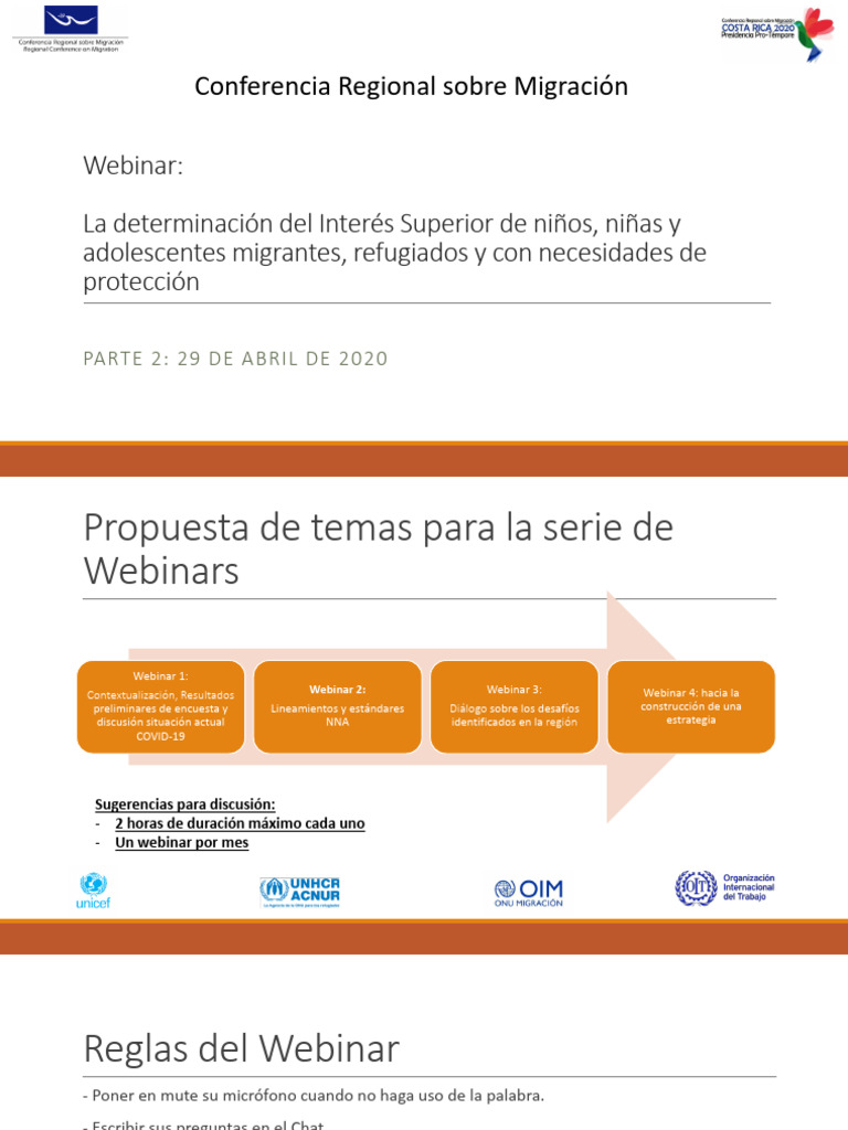 Webinar 2 Oim Acnur Oit Webinar 2 Ninez Presentacion Pdf Alto