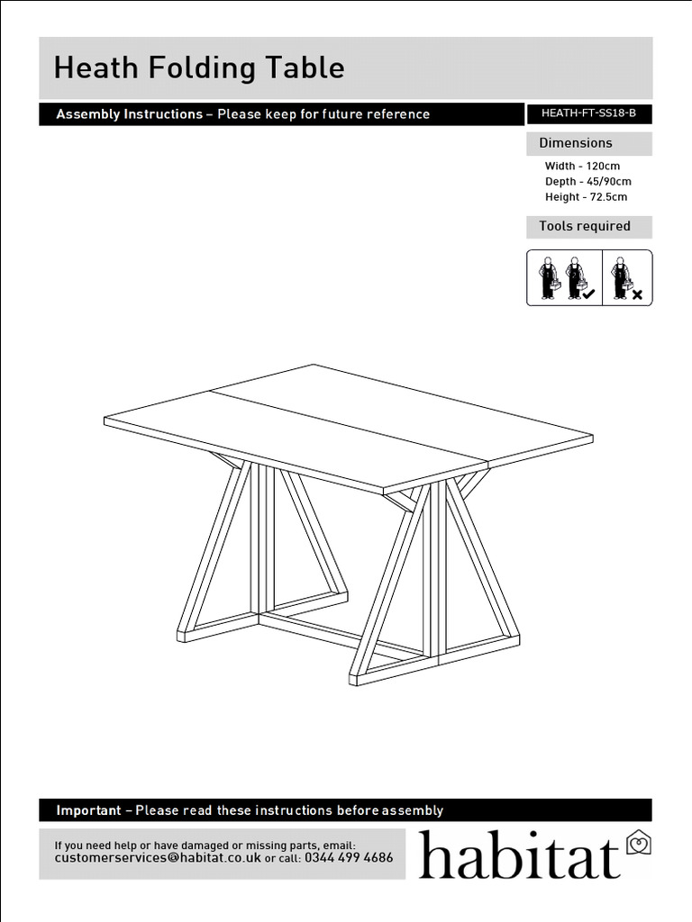 Heath Folding Table Assembly Guide | PDF
