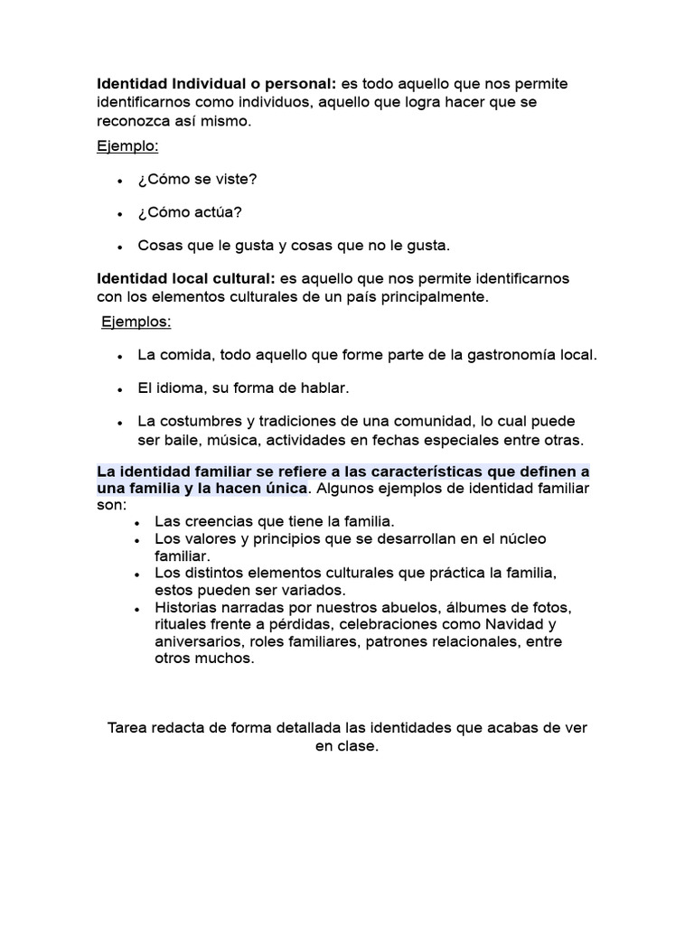 Formacion Ciudadana .. Identidad | PDF