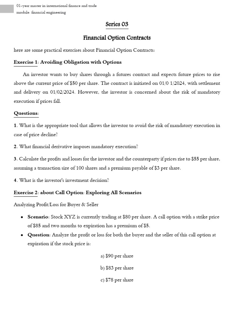 Options contracts pdf option finance put option
