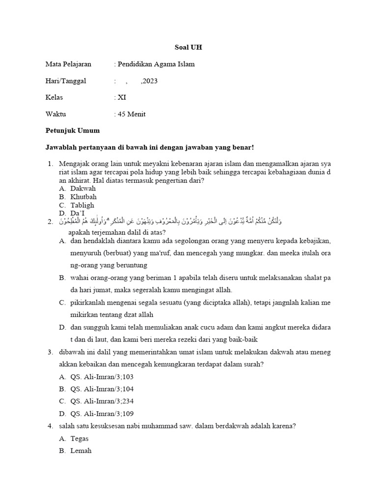 Soal ulangan harian bab 4 pdf karier perkembangan kajian bahasa