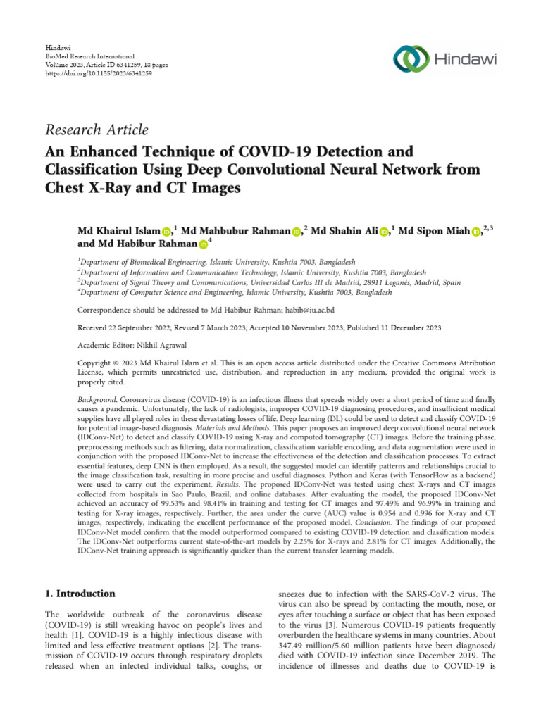 Islam Et Al. - 2023 | PDF | Ct Scan | Medical Imaging