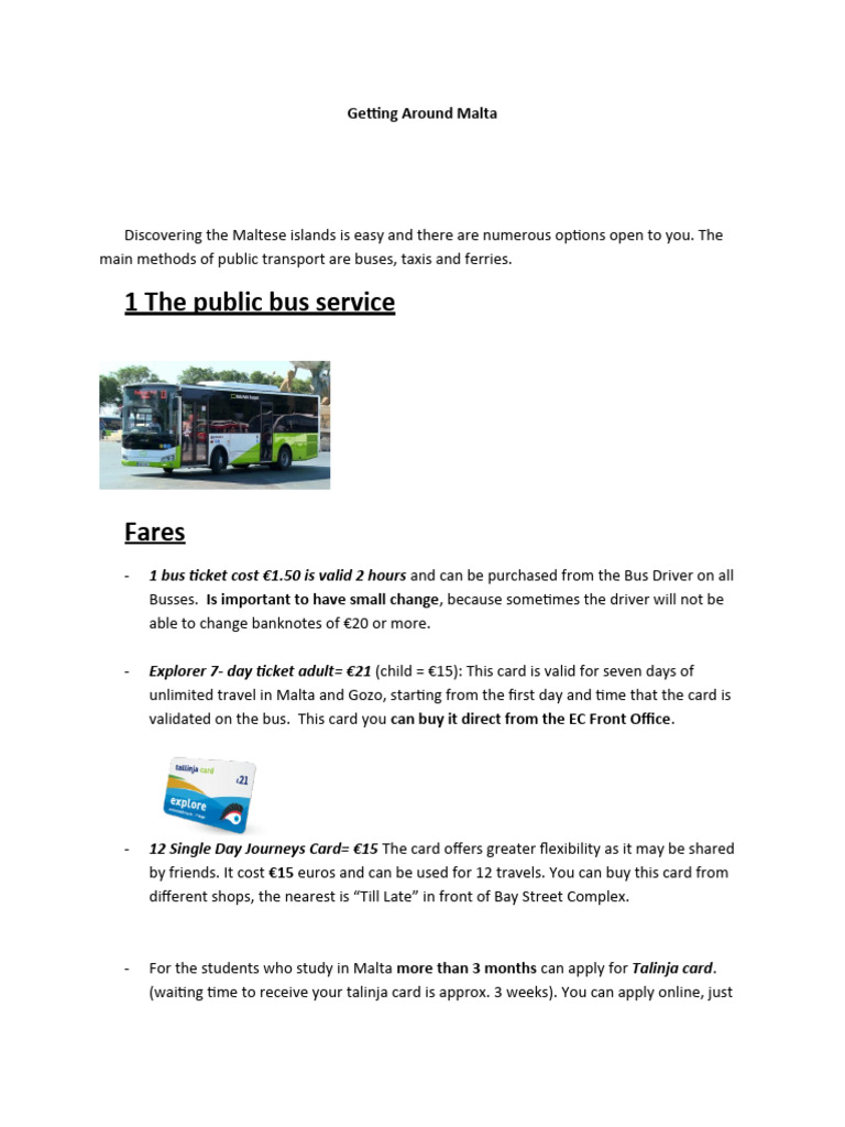 Getting around malta 0 pdf public transport malta