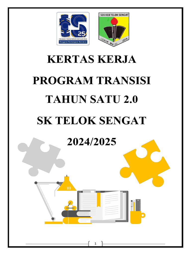 Kertas Kerja Program Transisi 2024 SK Telok Sengat | PDF