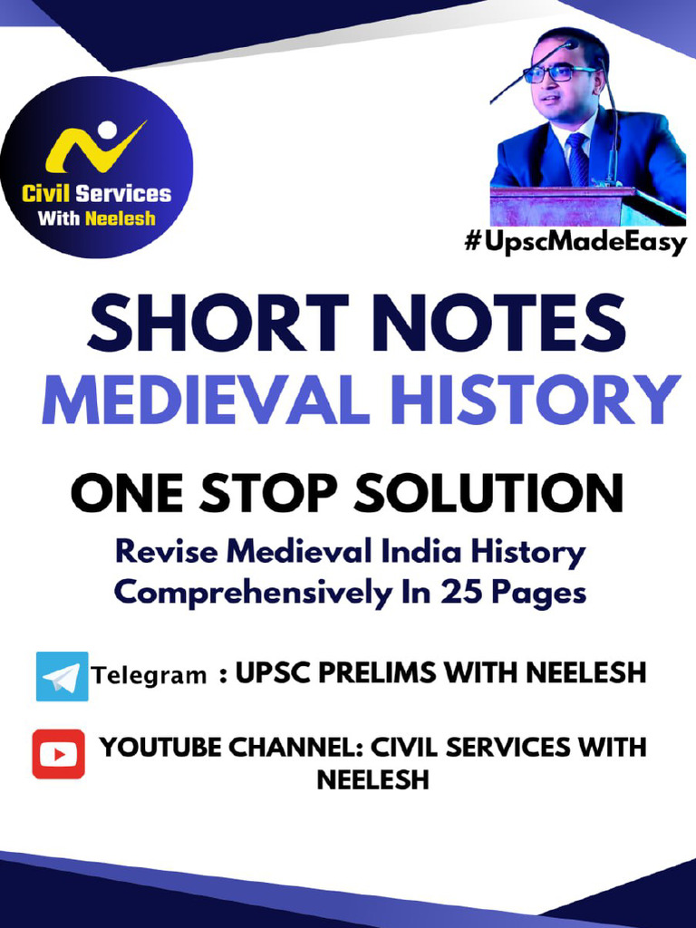 UPSC Medieval History Short Notes | PDF