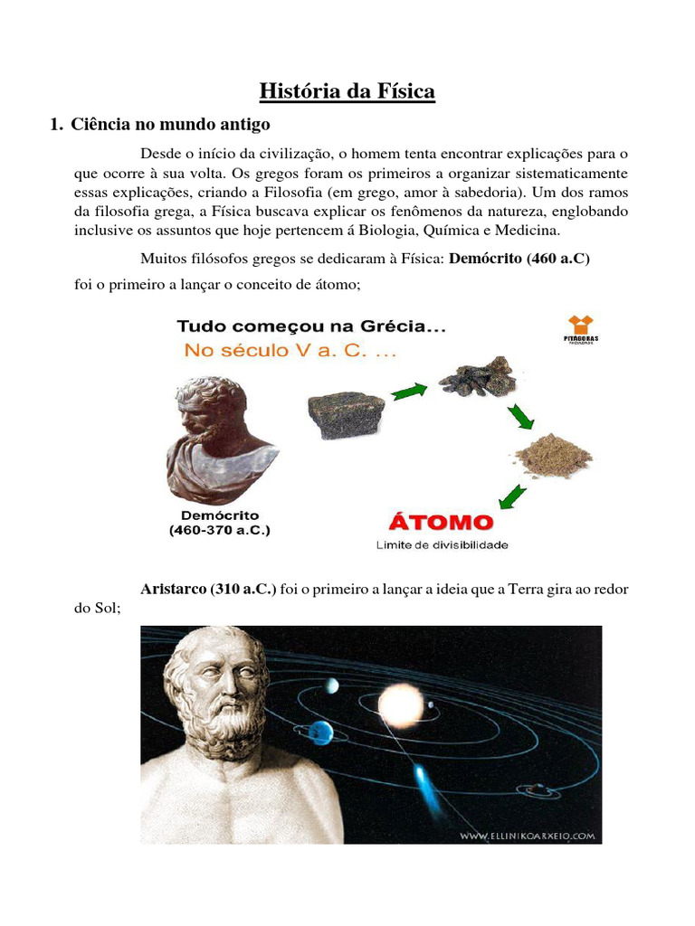 Evolução da Física: Da Antiguidade à Modernidade | PDF | Física | Science