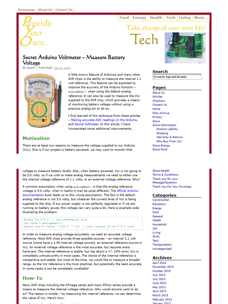 Secret Arduino Voltmeter - Measure Battery Voltage | Download Free PDF ...