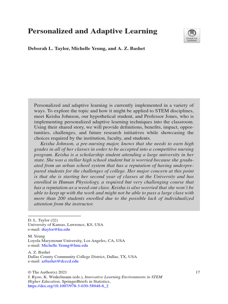 Personalized and Adaptive Learning | PDF | Learning | Pedagogy