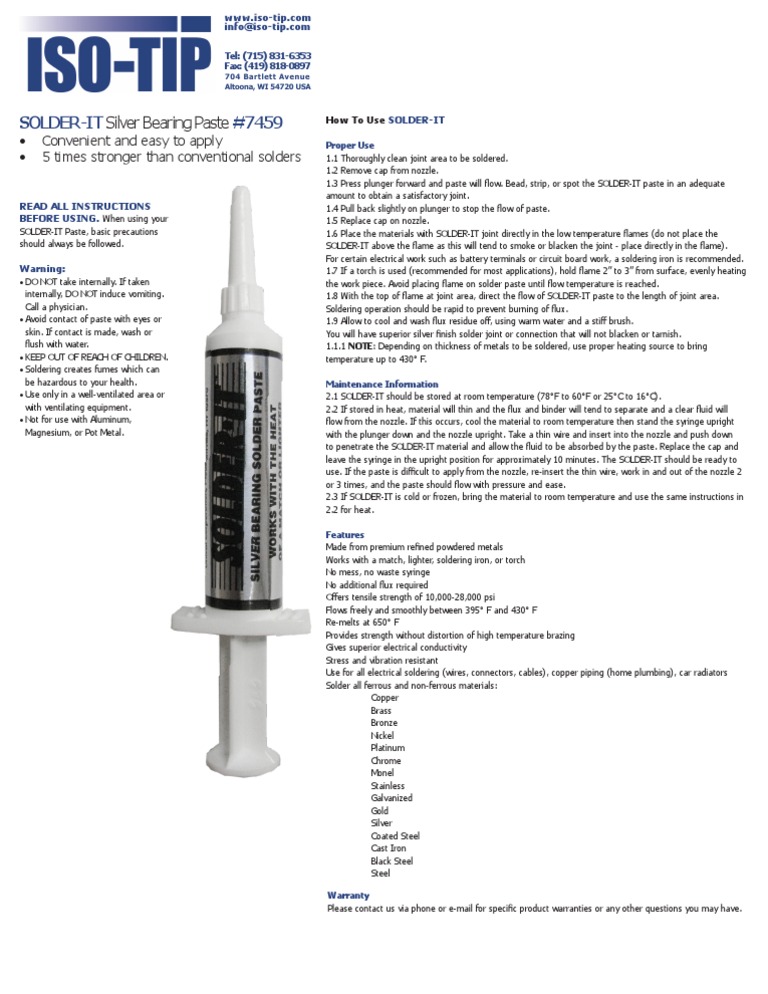 Solder It Paste PDF Soldering Solder