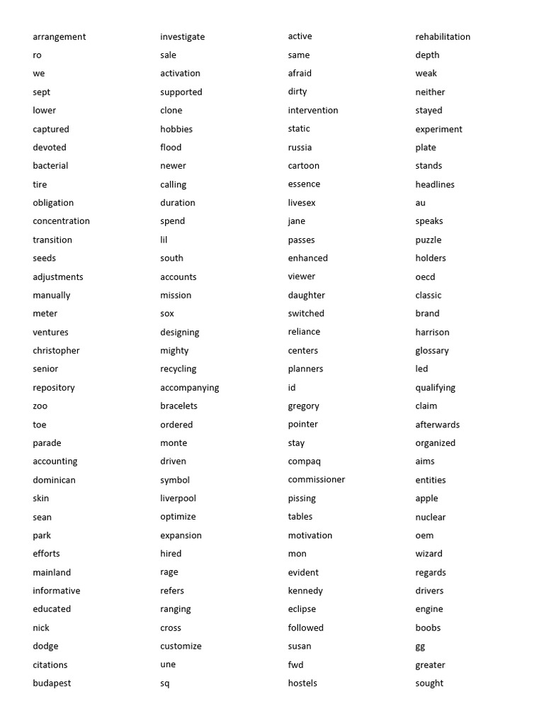 Common words in english random pdf