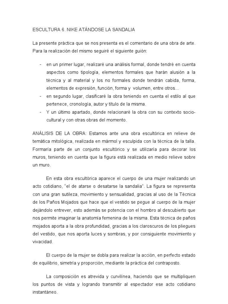 fondo borde Búsqueda Comentario Nike Atandose Sandalia | PDF | Escultura | Artes (general)