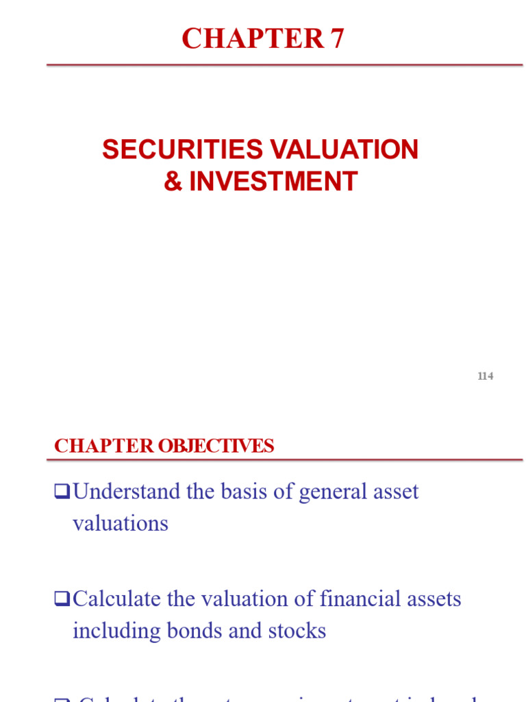 Chapter 7 Bond Stock Valuations Pdf Bonds Finance Valuation