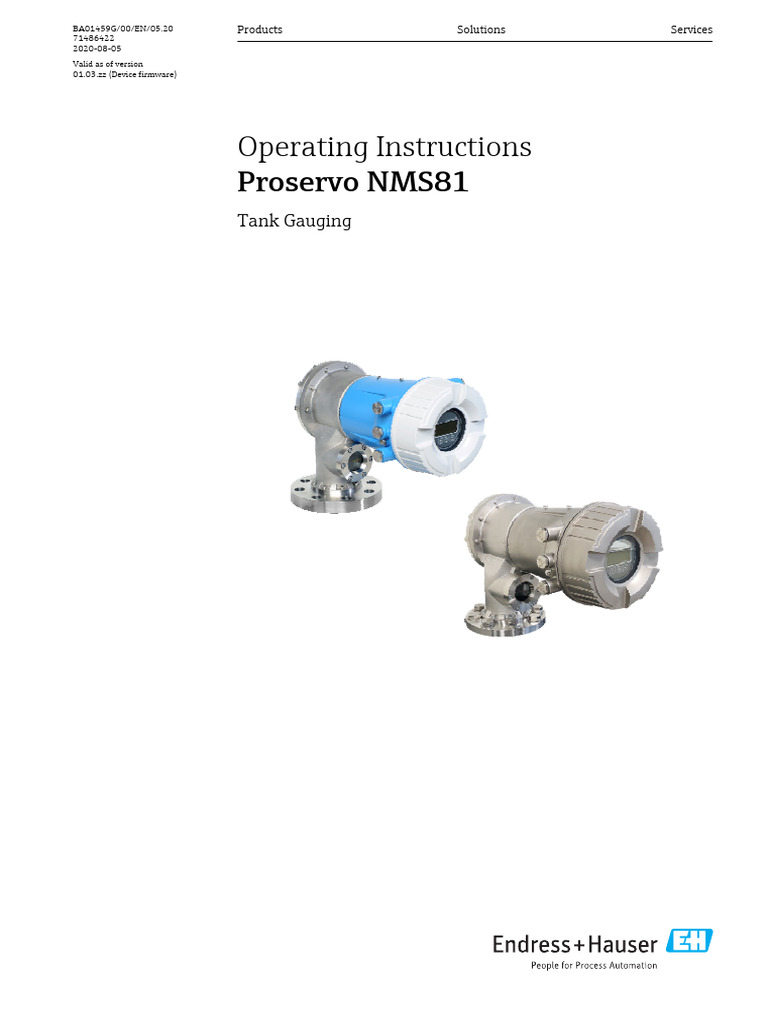 Operating Instruction NMS | PDF | Safety | Instrumentation