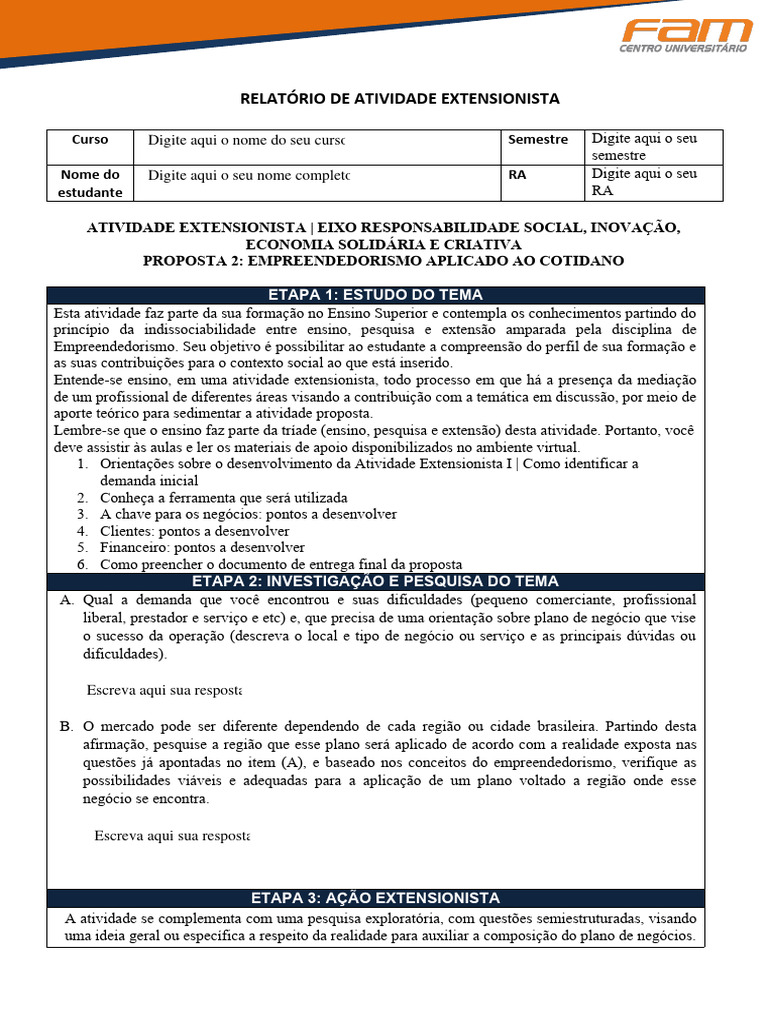 TEMPLATE+ Atividade+Extensionista Proposta+2 2023.2 | PDF ...