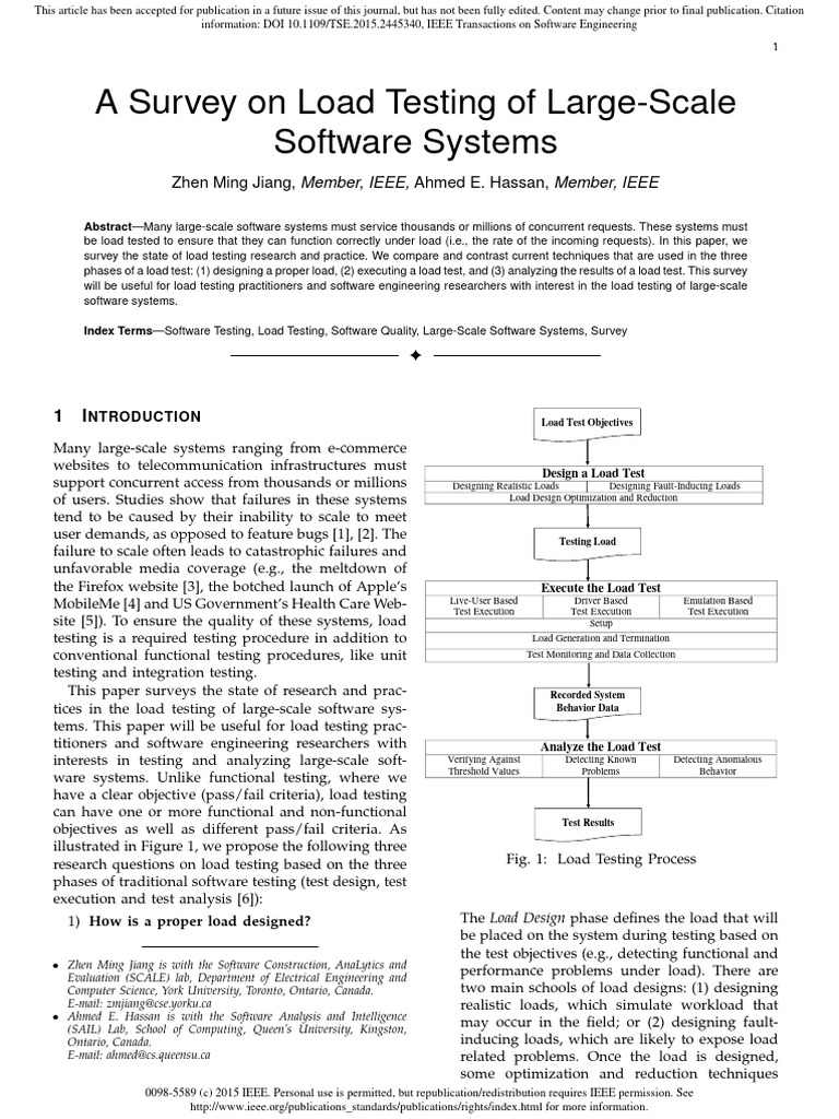Survey of Load Testing Techniques | PDF | Software Testing | System