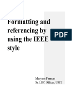 Formatting and Referencing by Using the IEEE Style