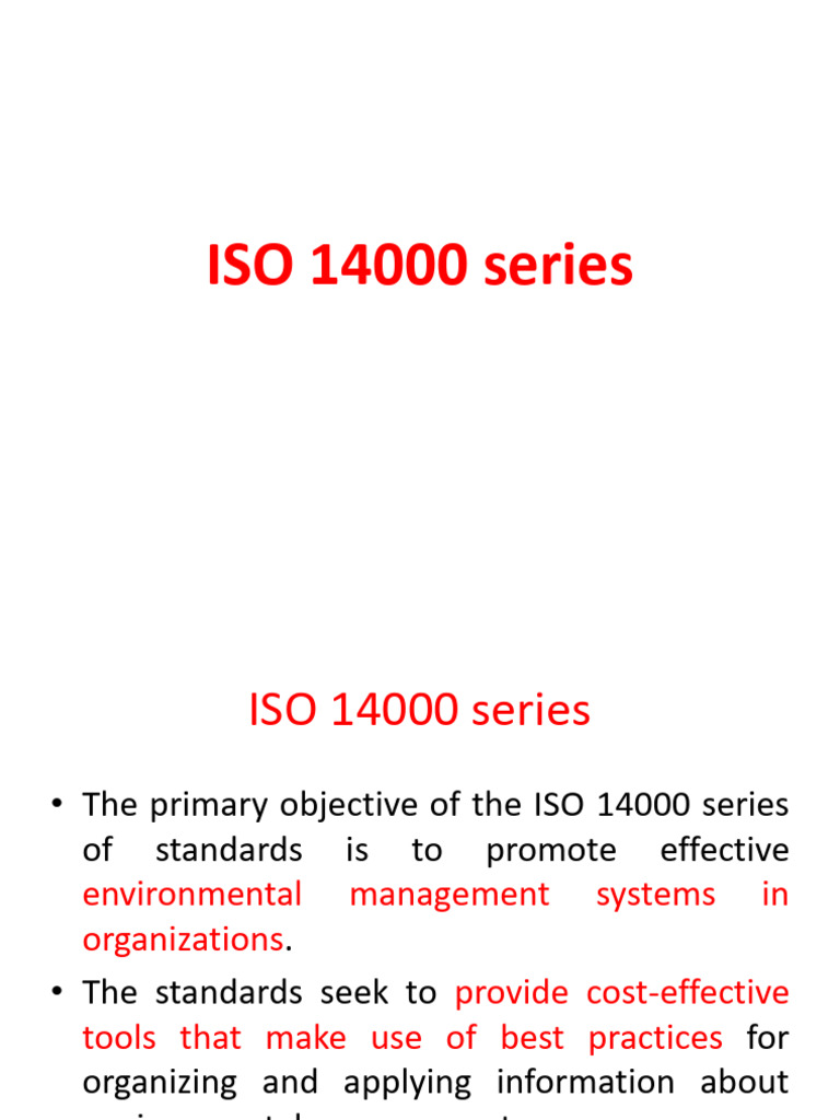 WHAT IS ISO 14000 SERIES GUIDE TO ISO 14000 intelligence overview