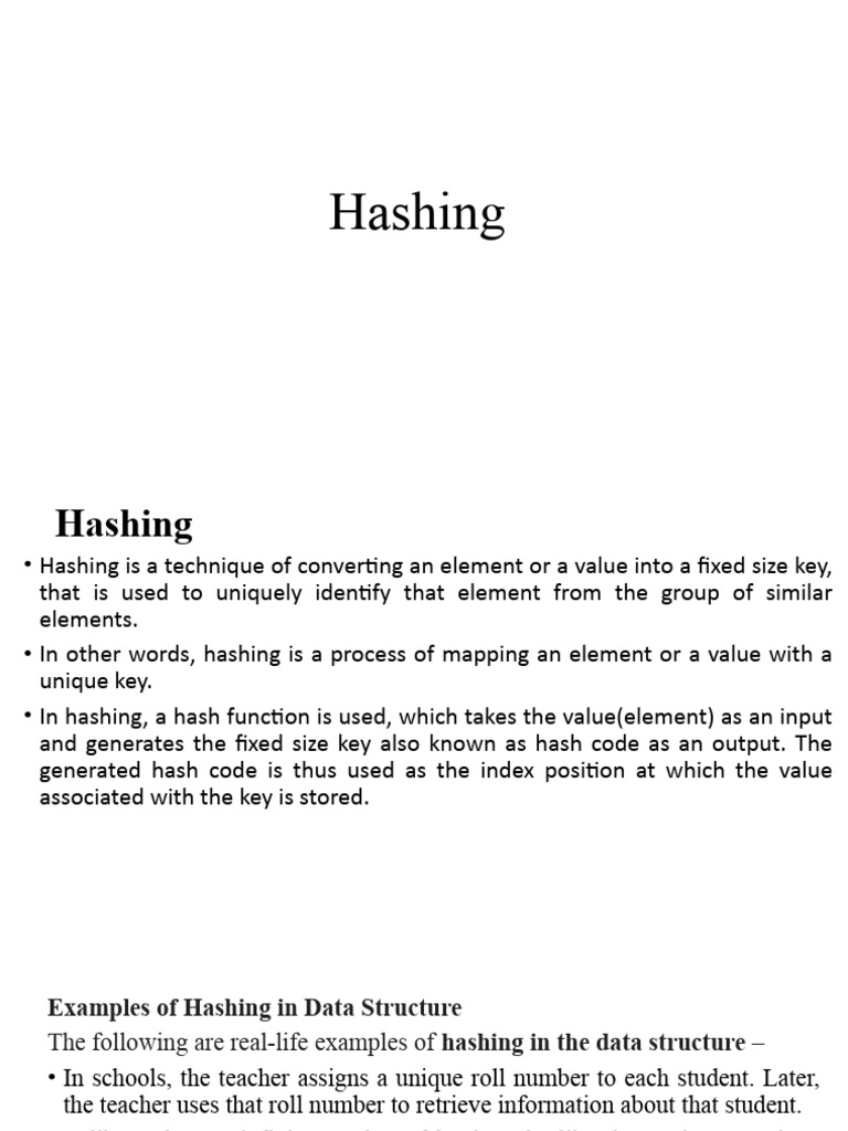 Understanding Hashing Structures | PDF | Database Index | Algorithms ...