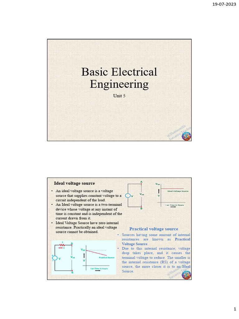 Bee Unit 5 Study Notes Pdf Electrical Network Electrical