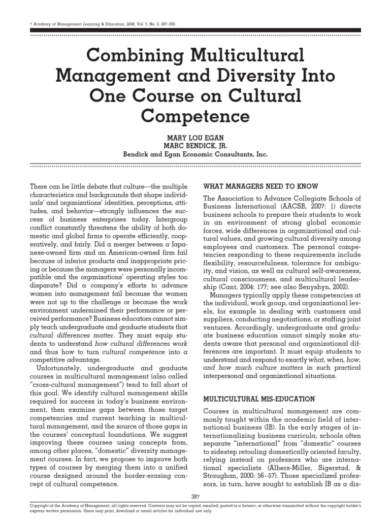 Combining_Multicultural_Management_and_D | PDF | Stereotypes ...