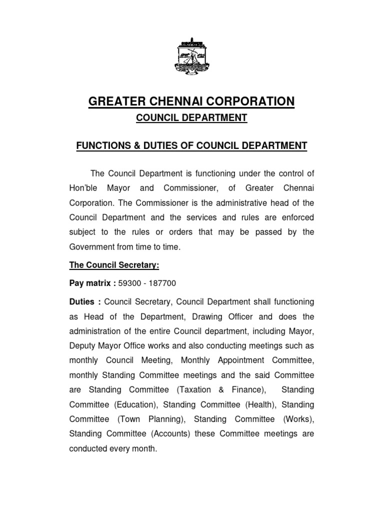 Council Department Pdf Mayor Committee
