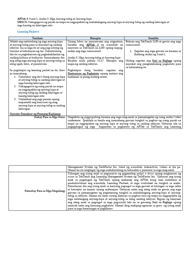 LP 6 - Unit 1 Revised | PDF