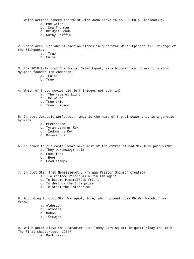 Movie, Tech, and Music Trivia Quiz | PDF | Games & Activities | History
