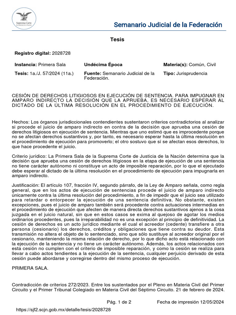 Tes Is 2028728 | PDF | Sentencia (ley) | Caso de ley