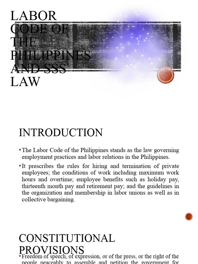 Philippine Labor Code Overview | PDF | Overtime | Welfare