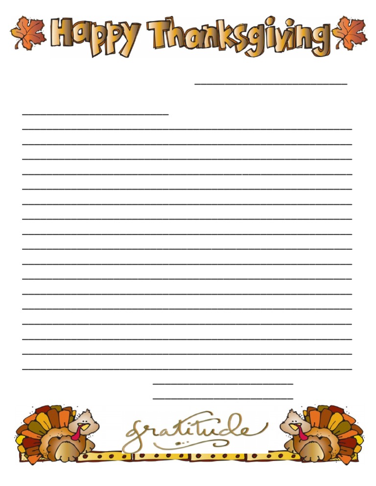 Thanksgiving Letter