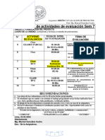 CRONOGRAMA de Actividades Evaluaciónes Sem 7