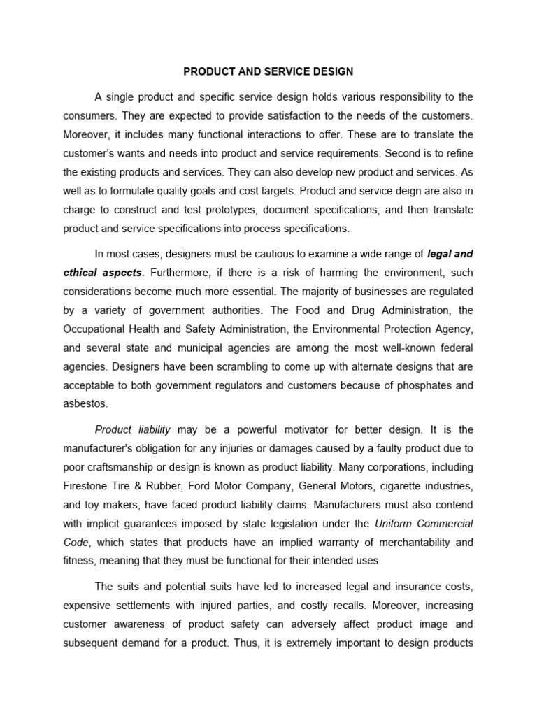 Product and Service Design Essentials | PDF | Life Cycle Assessment ...